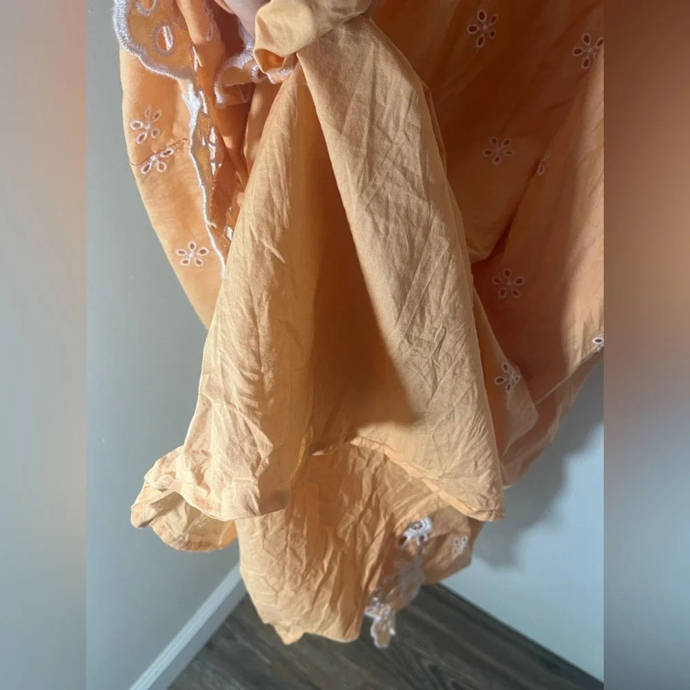 Old Navy Peach Fit & Flare Eyelet Midi Dress - Picture 11 of 11